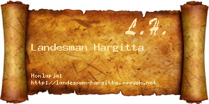 Landesman Hargitta névjegykártya